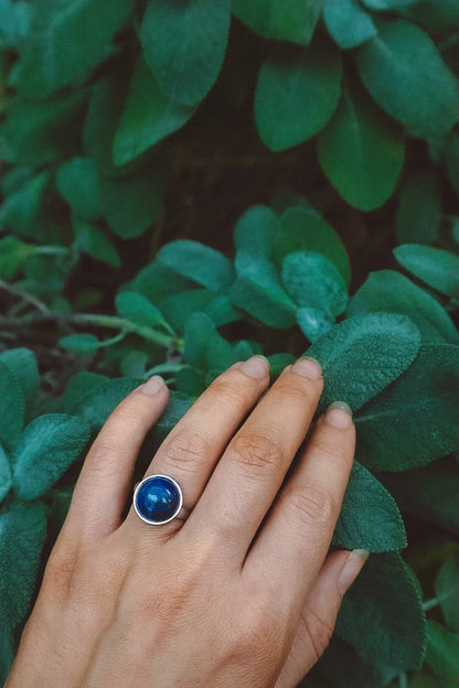 CHHOTA Lapis Lazuli Gemstone Ring - Silver