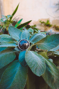 Larvikite Statement Ring - Silver