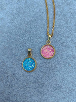 Load image into Gallery viewer, Crystal Druzy Resin Pendant Necklace - 12 Colours Silver/Gold
