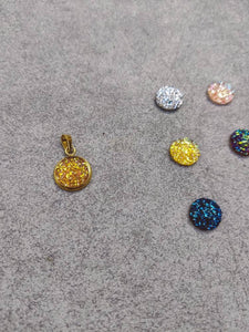 Crystal Druzy Resin Pendant Necklace - 12 Colours Silver/Gold