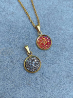 Load image into Gallery viewer, Crystal Druzy Resin Pendant Necklace - 12 Colours Silver/Gold
