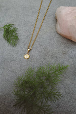 Cargar imagen en el visor de la galería, Moonstone Dainty Pendant Necklace - Gold
