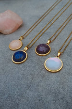 Load image into Gallery viewer, Opalite Statement Pendant Necklace - Gold
