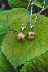 Bumble Bee Jasper Pendant Necklace - Gold/Silver