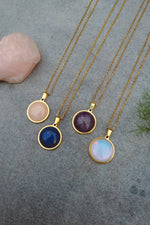 Load image into Gallery viewer, Opalite Statement Pendant Necklace - Gold
