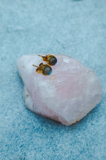 Load image into Gallery viewer, Labradorite Stud Earrings - Gold
