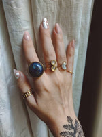 Load image into Gallery viewer, Gold X Rainbow Moonstone Ring
