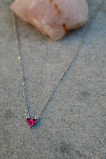 Load image into Gallery viewer, Pink Heart 925 Silver Necklace
