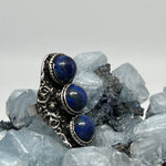 Load image into Gallery viewer, Lapis Lazuli Vintage Statement Ring - Silver

