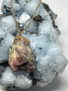 Pink Tourmaline Unicorn Stone Rose Gold Chain necklace, rough pink tourmaline jewelry rose gold, raw gemstone necklace rose gold