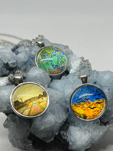 Vincent Van Gogh Art Prints Pendant Necklaces - Silver