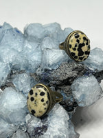Load image into Gallery viewer, Dalmatian Jasper Oval Ring - Bronze
