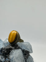 Load image into Gallery viewer, Tiger&#39;s Eye Oval Ring - Bronze
