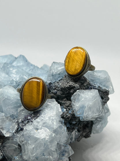 Tiger's Eye Oval Ring - Bronze