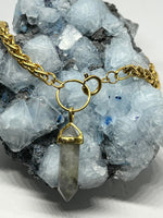 Load image into Gallery viewer, Gemstone O Ring Wheat Chain Choker - Gold
