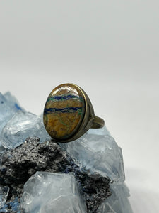 Azurite Malachite Ring Bronze