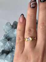 Load image into Gallery viewer, Moonstone Moon Phases Dainty Ring - Gold
