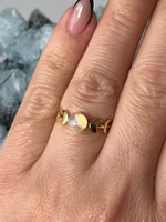 Load image into Gallery viewer, Moonstone Moon Phases Dainty Ring - Gold
