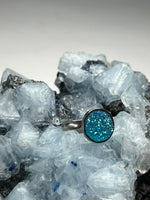 Load image into Gallery viewer, Blue Druzy Ring - Silver
