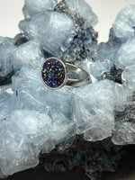 Load image into Gallery viewer, Galaxy Purple Druzy Ring - Silver
