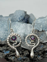 Load image into Gallery viewer, Snake Earrings Rainbow Topaz - Silver
