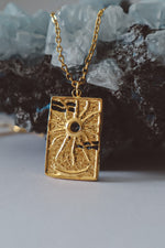Load image into Gallery viewer, Sunscape Sun Charm Pendant Necklace - Gold
