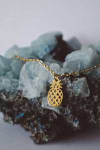 Pineapple Charm Necklace - Gold
