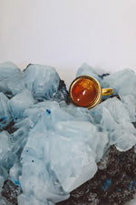 Load image into Gallery viewer, sunstone ring, sunstone jewellery, sunstone jewelry, gold orange sunstone ring, round natural sunstone ring
