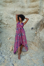 Load image into Gallery viewer, Pink Floral Silk Maxi Dress - Peony
