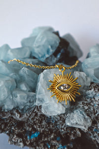 Evil Eye Zircon Pendant Necklace - Gold