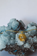 Load image into Gallery viewer, Evil Eye Zircon Pendant Necklace - Gold

