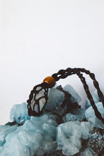Load image into Gallery viewer, Aura Quartz Macrame Necklace Crystal
