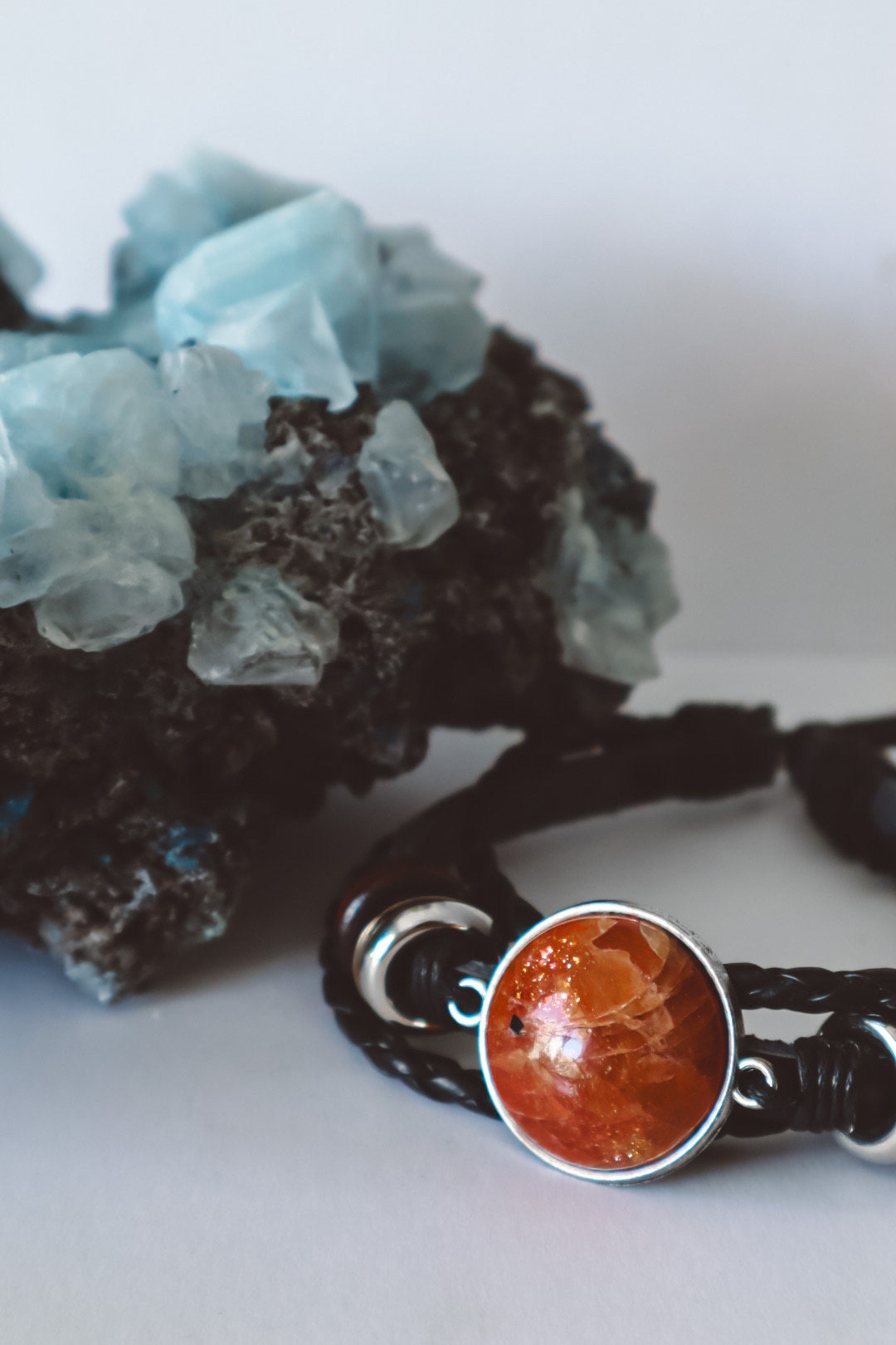 Orange Sunstone Bracelet Beaded Stack