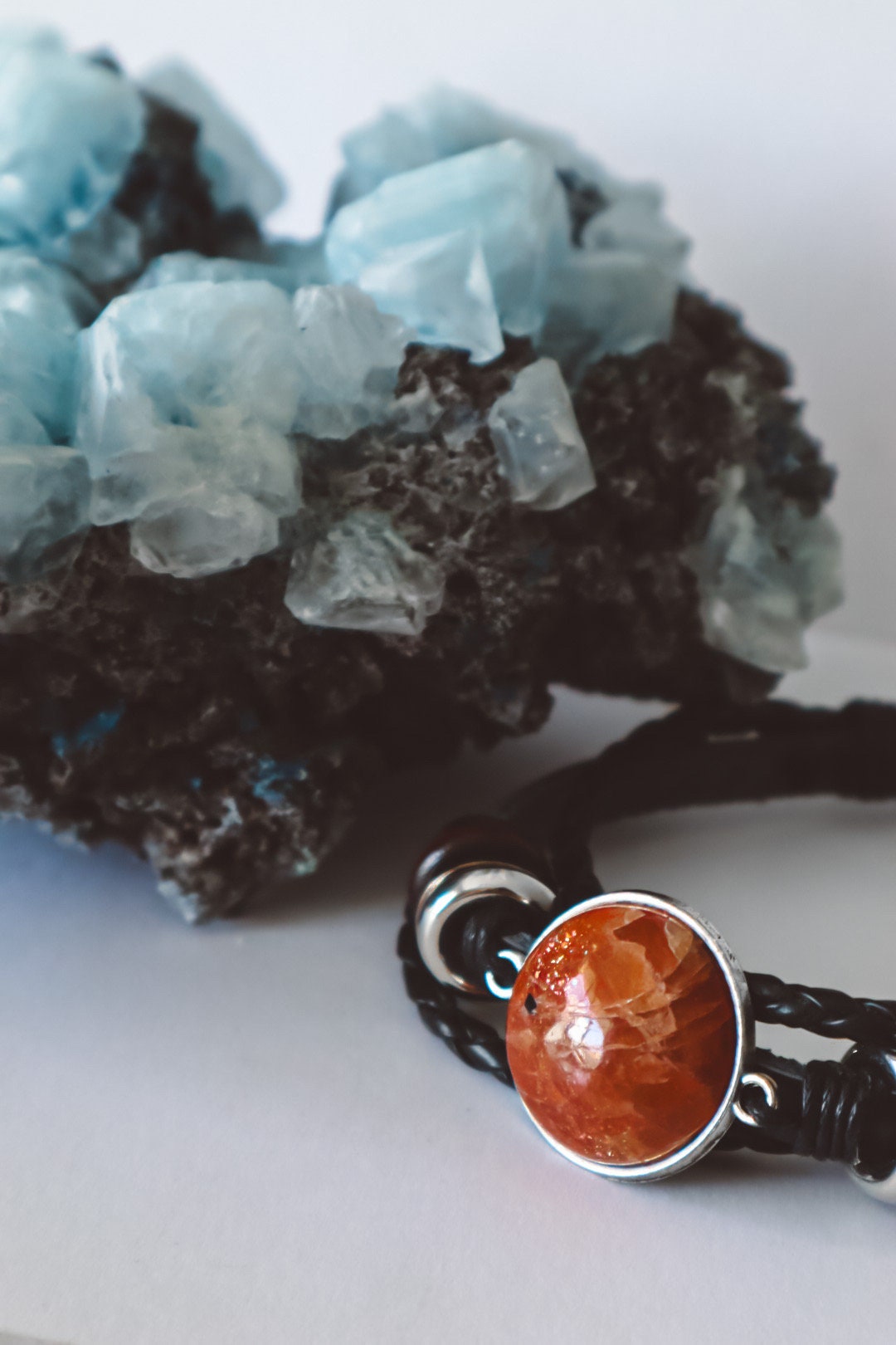 Orange Sunstone Bracelet Beaded Stack