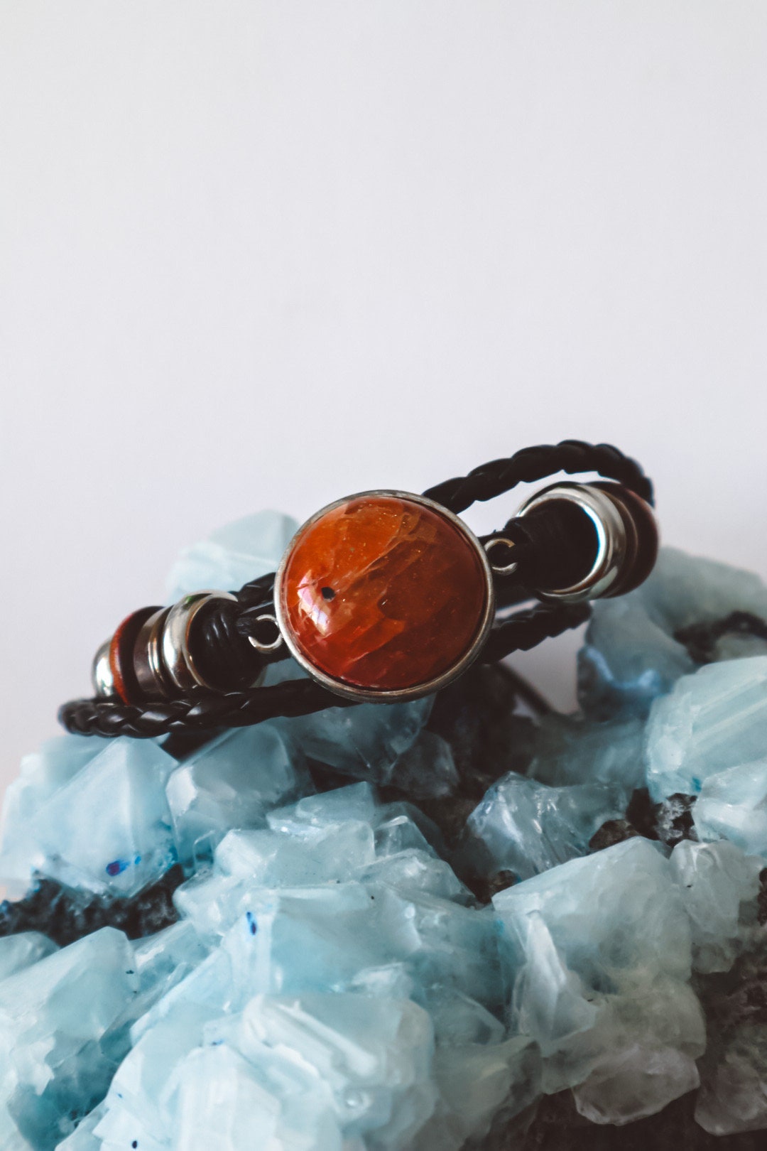 Orange Sunstone Bracelet Beaded Stack