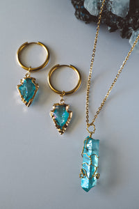 Aqua Aura Quartz Jewelry Set
