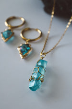Load image into Gallery viewer, Aqua Aura Quartz Jewelry Set
