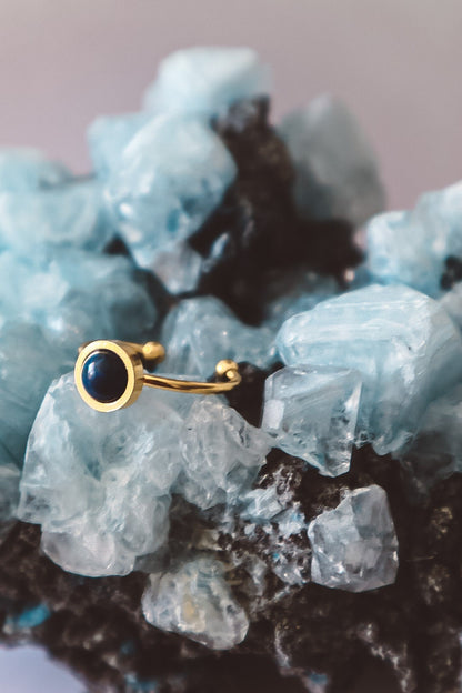 Lapis Lazuli Minimalist Ring - Gold