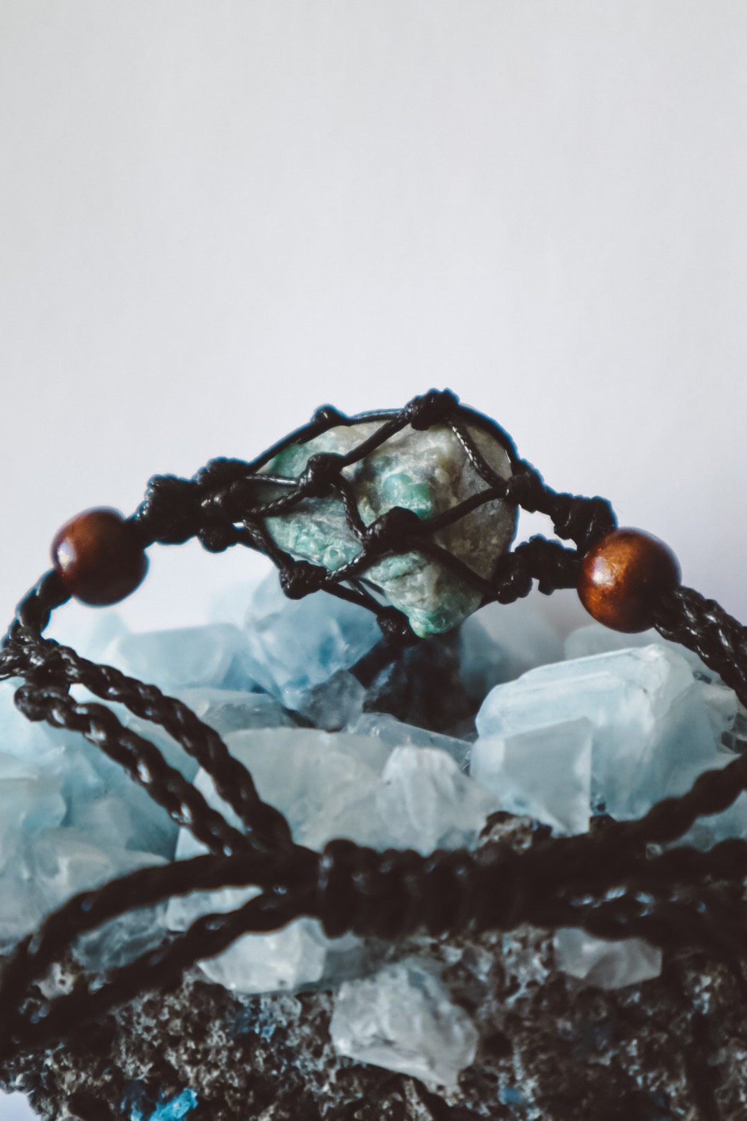 Raw Amazonite Macrame Bracelet