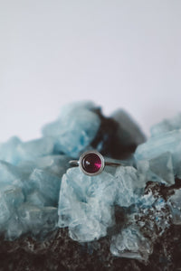 5 Pcs Ring Set Amethyst Ring Set - Silver