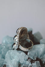 Load image into Gallery viewer, Blue Sandstone Statement Ring - Silver
