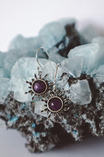 Load image into Gallery viewer, Amethyst Sun Earrings - 925 Silver
