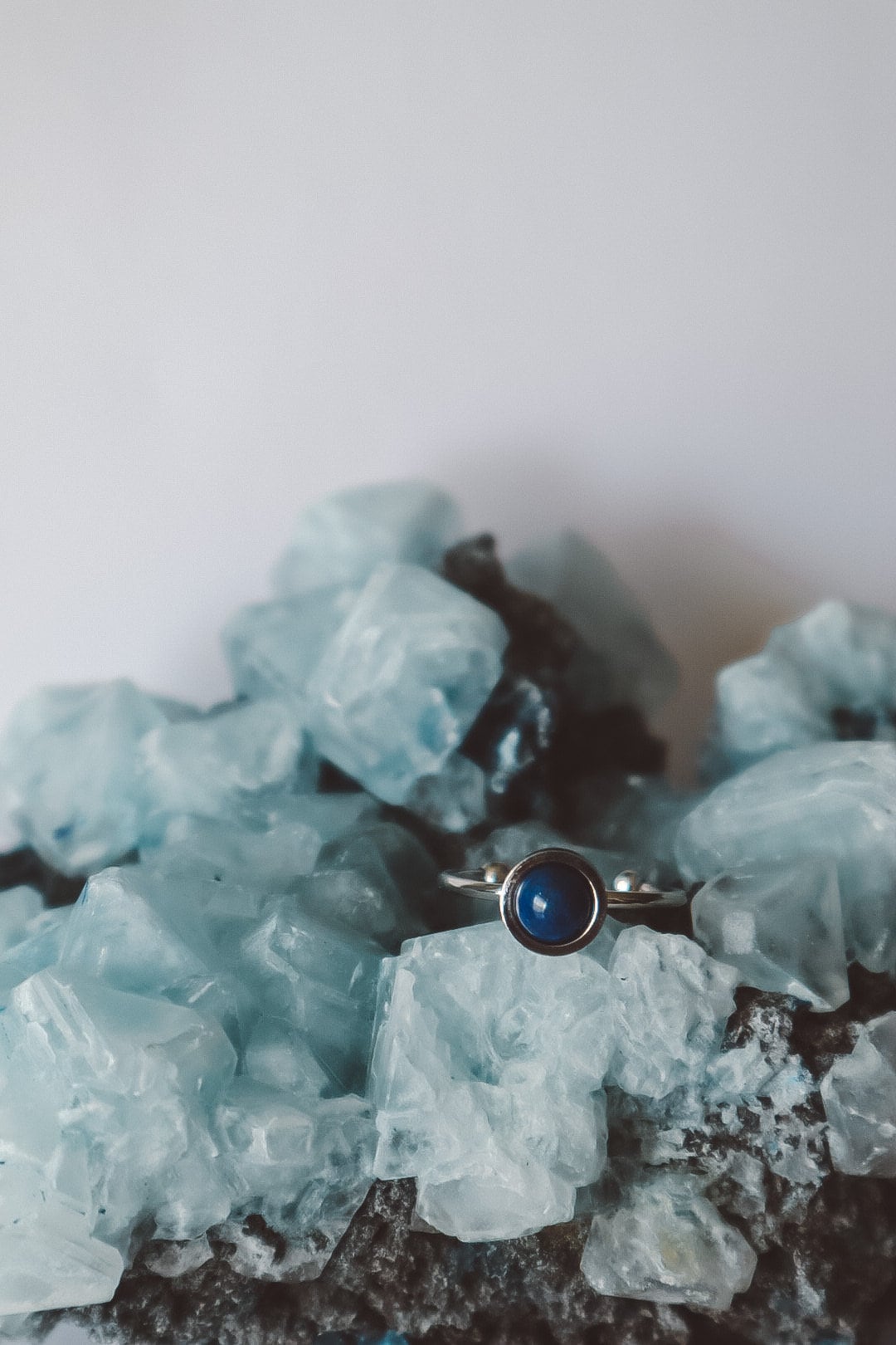 Lapis Lazuli Minimalist Ring - Silver