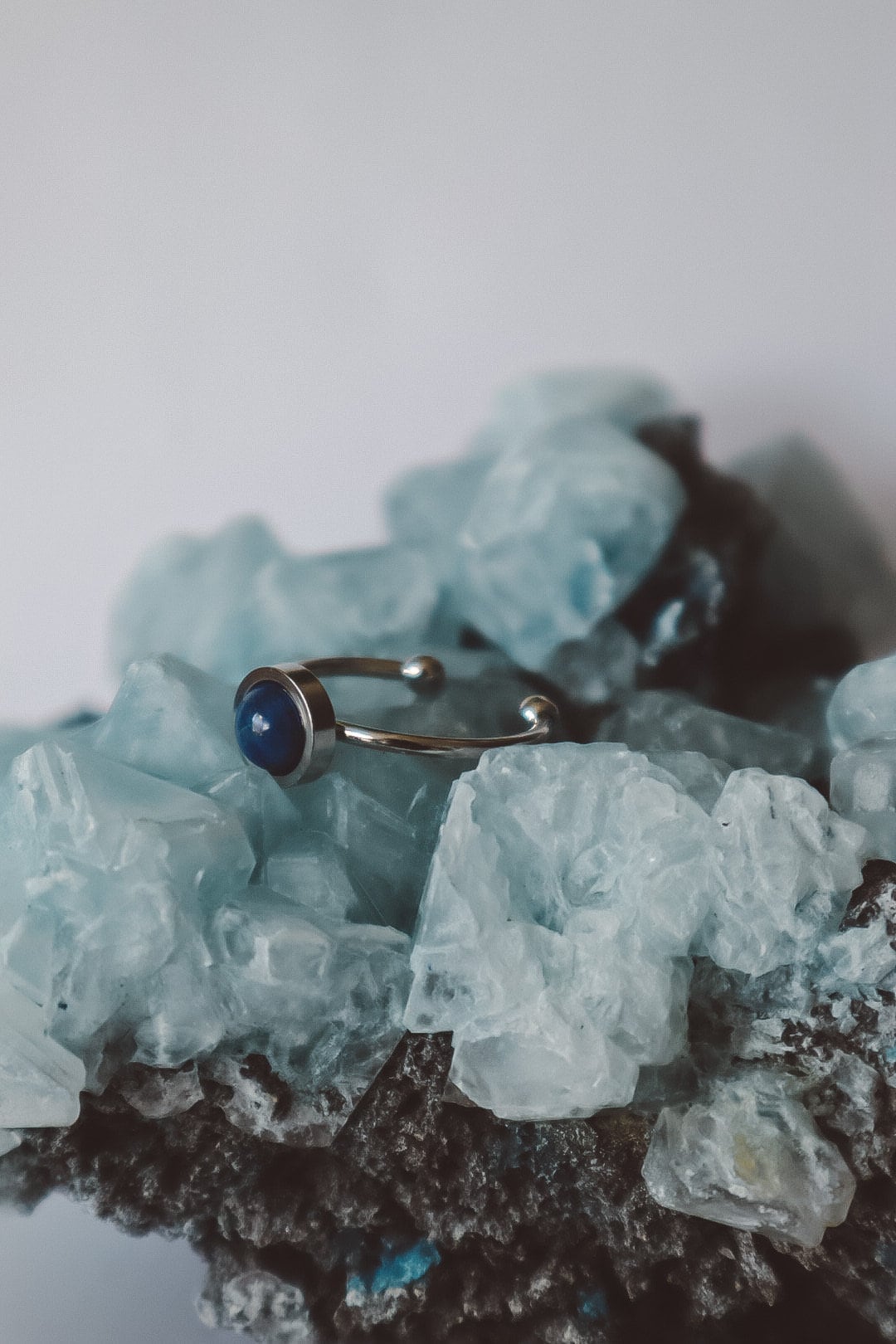 Lapis Lazuli Minimalist Ring - Silver